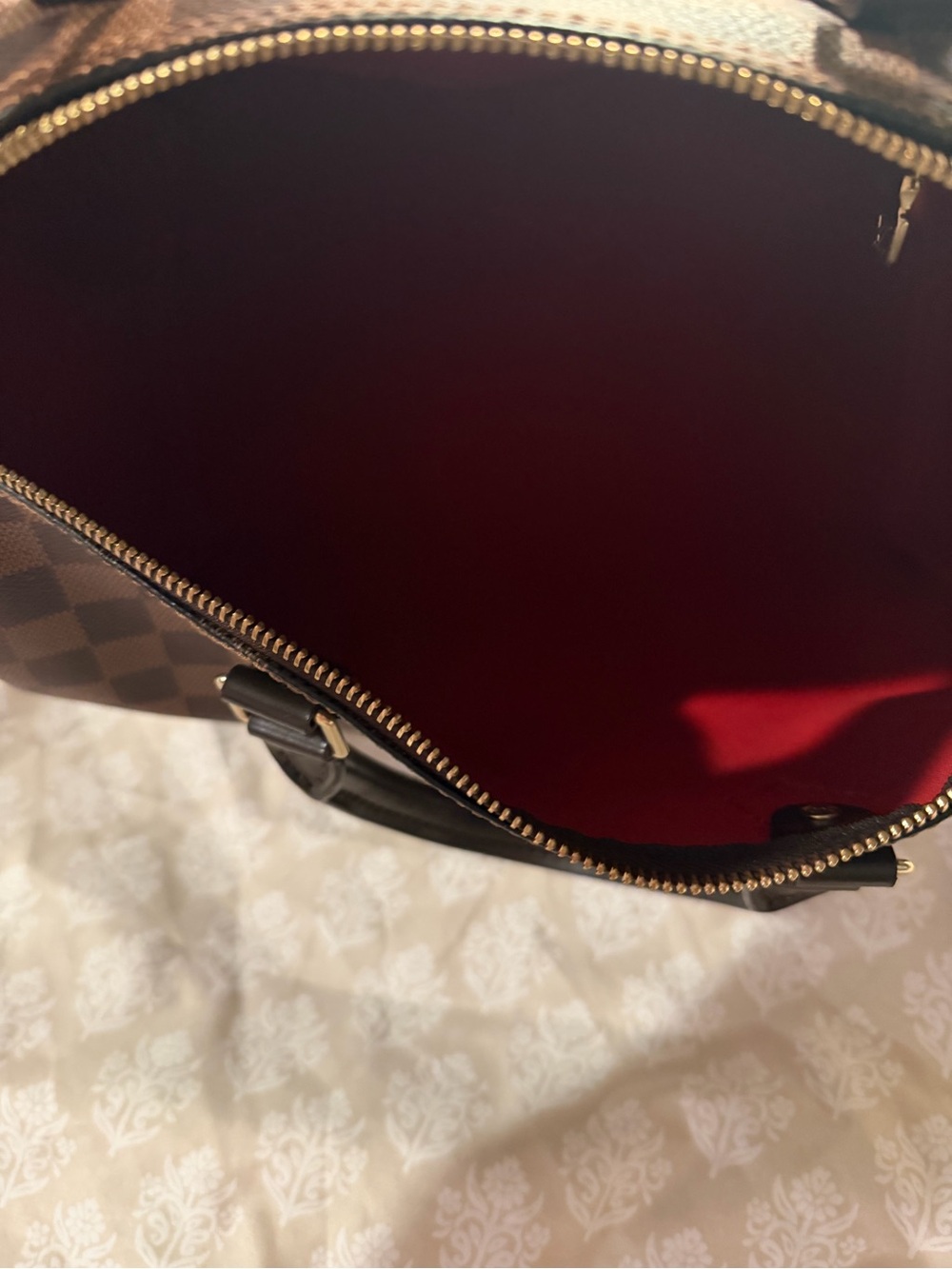 Louis Vuitton Brown Checkerboard Tote with Dark Brown Handles - Picture 7 of 9